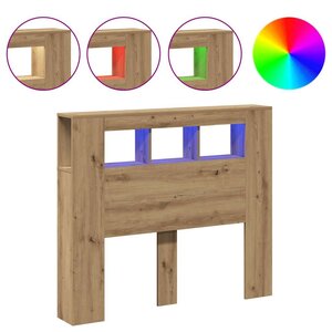 vidaXL Tête de lit à LED chêne artisanal 120x18 5x103 5 cm