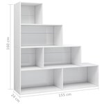 vidaXL Bibliothèque/Séparateur de pièce Blanc brillant Bois ingénierie