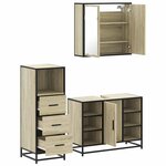vidaXL Ensemble de meubles de salle de bain 3 Pièces chêne sonoma