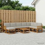 vidaXL Ensemble de canapés d'extérieur 9 Pièces Naturel et gris clair