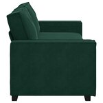 vidaXL Canapé à 3 places Vert foncé 220x78x84 cm Velours