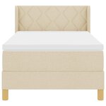 vidaXL Lit à Ressorts avec matelas Crème 90 x 190 cm tissu