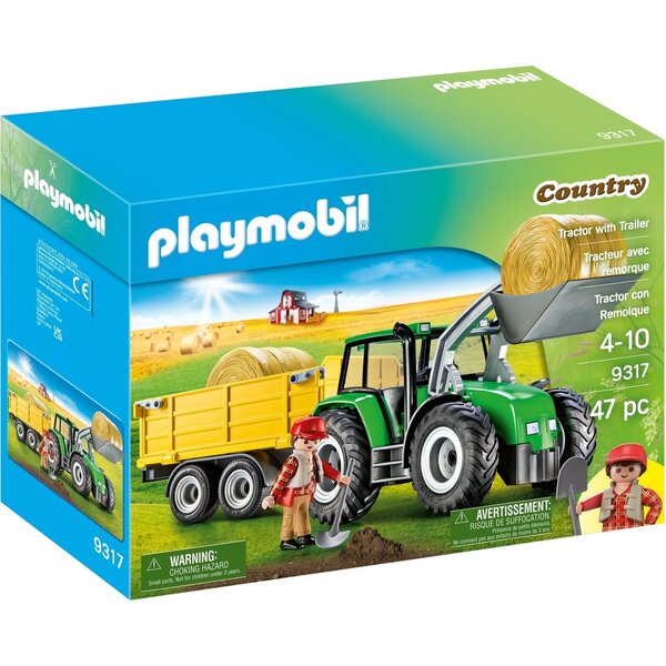 PLAYMOBIL 9317 - Grand tracteur avec remorque