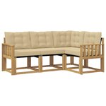 vidaXL Ensemble de canapés d'extérieur 4 Pièces Blanc et Beige
