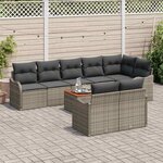 vidaXL Ensemble de canapé de jardin 9 Pièces Gris Poly rotin