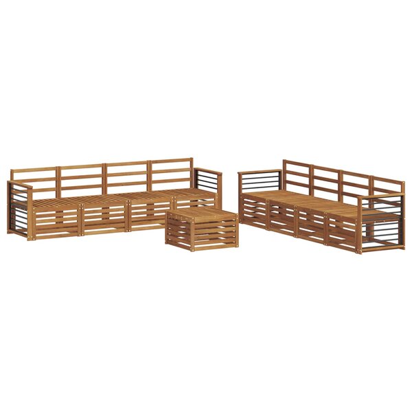vidaXL Ensemble de canapés d'extérieur 9 pc Naturel