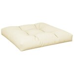 vidaXL Coussin de palette crème 80x80x12 cm tissu