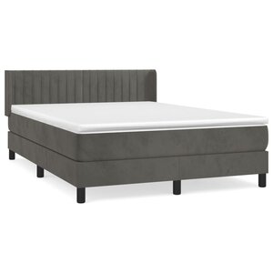 vidaXL Sommier à lattes de lit et matelas Gris foncé 140x190cm Velours