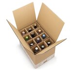 Caisse carton brune d'expédition 12 bouteilles de bière avec croisillons renforcés (lot de 20)