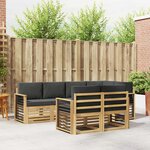 vidaXL Ensemble de canapés d'extérieur 7 Pièces Blanc et anthracite