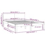 vidaXL Cadre de lit Bois de pin massif 140x190 cm