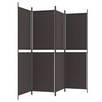 vidaXL Cloison de séparation 4 panneaux Marron 200x180 cm Tissu