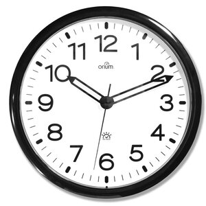 Horloge murale analogique Automatic DST, Ø 36 cm, contour noir