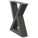 vidaXL Pieds de table basse 2 pièces Anthracite 30 x (30-31 3) cm Acier