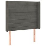 vidaXL Tête de lit avec oreilles Gris foncé 93x16x118/128 cm Velours