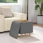 vidaXL Ottoman avec rangement Gris foncé 40 x 40 x 45 cm tissu