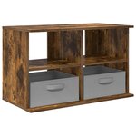 vidaXL Support de télévision avec tiroir Chêne fumé 79 x 40 x 48 cm