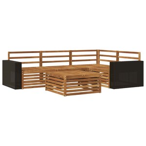 vidaXL Ensemble de canapés d'extérieur 5 Pièces Naturel 79 x 79 x 37 cm