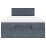 vidaXL Lit ottoman avec matelas gris foncé 120x190 cm velours