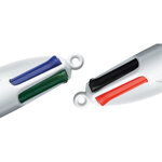 Stylo bille 4 COLOURS SHINE Argent Pointe Moy. 4 Couleurs classiques BIC