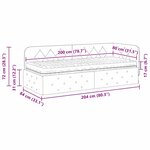 vidaXL Cadre de lit d'angle avec matelas Gris clair 80 x 200 cm tissu