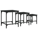 vidaXL Tables basses gigognes 3 Pièces noir bois d'ingénierie