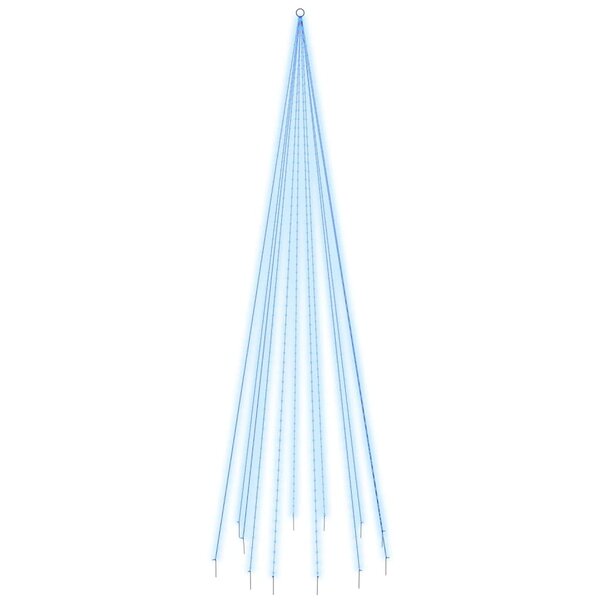 vidaXL Sapin de Noël sur mât de drapeau 732 LED Bleues 500 cm