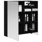 vidaXL Armoire Miroir de Salle de Bain Chêne noir 60 x 14 5 x 70 cm