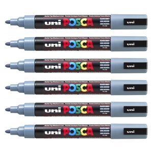Marqueur pointe conique moyenne pc5m 1 8 - 2 5mm gris ardoise x 12 POSCA