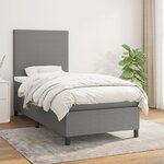 vidaXL Sommier à lattes de lit avec matelas Gris foncé 80x200 cm Tissu