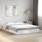 vidaXL Cadre de lit sans matelas blanc 160x200 cm bois d'ingénierie