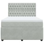 vidaXL Sommier à lattes de lit et matelas Gris clair 140x190cm Velours