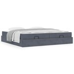 vidaXL Cadre de lit Gris foncé 200 x 200 cm Velours