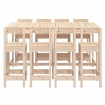 vidaXL Ensemble de bar de jardin 9 Pièces Bois de pin massif