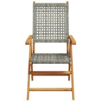 vidaXL Chaises inclinables de jardin lot de 6 gris rotin bois massif