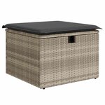 vidaXL Salon de jardin avec coussins 7 Pièces gris clair résine tressée