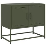vidaXL Meuble TV vert olive 68 5x39x60 5 cm acier