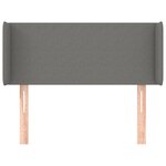 vidaXL Tête de lit avec oreilles Gris foncé 93x16x78/88 cm Tissu