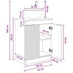 vidaXL Meuble de salle de bain avec évier Blanc 54 x 35 x 83 cm