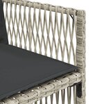vidaXL Ensemble à manger de jardin et coussins 5 Pièces gris clair rotin