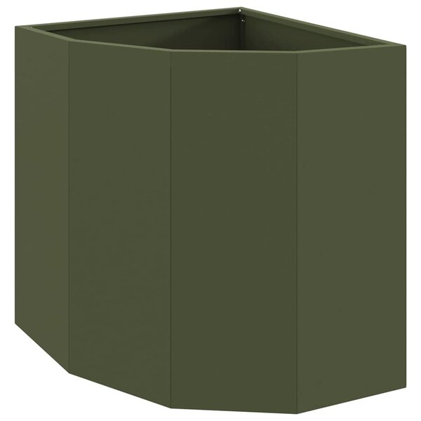 vidaXL Jardinière d'Angle Vert olive 45 x 45 x 50 cm Acier