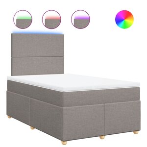 vidaXL Sommier à lattes de lit avec matelas Taupe 120x200 cm Tissu