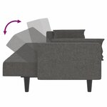 vidaXL Canapé-lit à 2 places avec deux oreillers Gris foncé Tissu