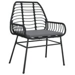 vidaXL Ensemble de salle à manger de jardin 5 pièces avec coussins Noir Poly Rotin