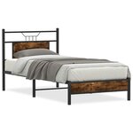 vidaXL Cadre de lit sans matelas chêne fumé 90x190cm bois d'ingénierie