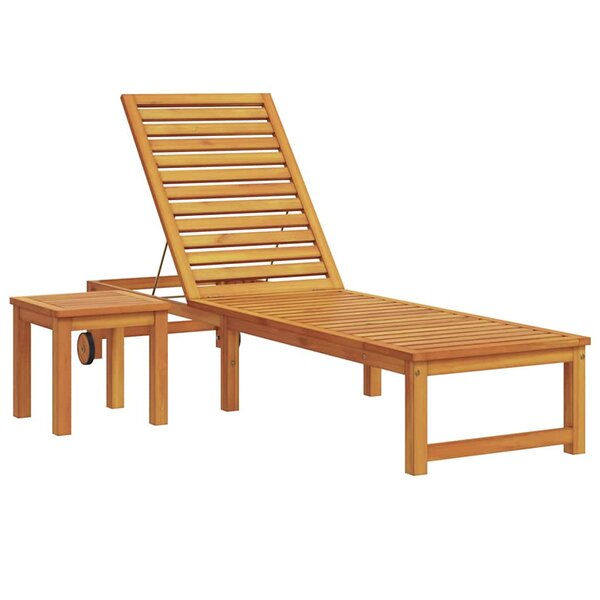 vidaXL Transat 1-personne Marron 53 x 202 x 89cm Bois d'acacia massif