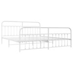 vidaXL Cadre de lit métal sans matelas et pied de lit blanc 200x200 cm