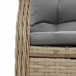 vidaXL Ensemble à manger de jardin et coussins 7 Pièces beige poly rotin
