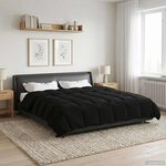vidaXL Duvet complet toute l'année Noir 200 x 220 cm Microfibre
