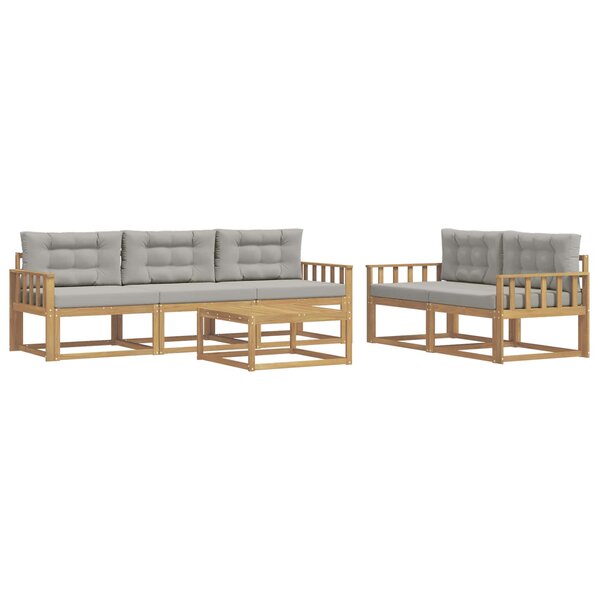 vidaXL Ensemble de canapés d'extérieur 6 pc Blanc et gris clair